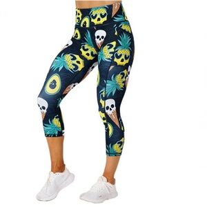 CVG Ice Cream Skulls Capri Leggings Size L